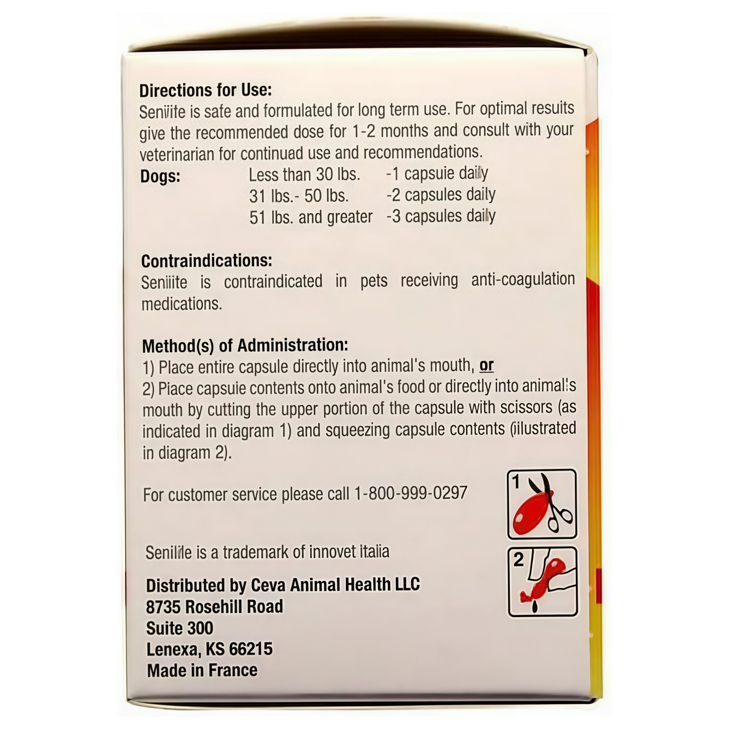 Brain Function Support Aging Pet Nutritional Supplement /D59010B Senilife Nutritional Supplement for Elderly Dogs(up to 50 lbs)- 30 / Box